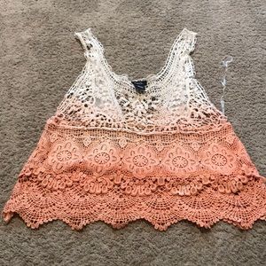 Ombré lace crop top